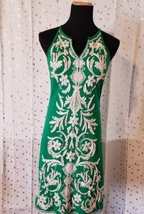 INC green midi, white & silver embellishments